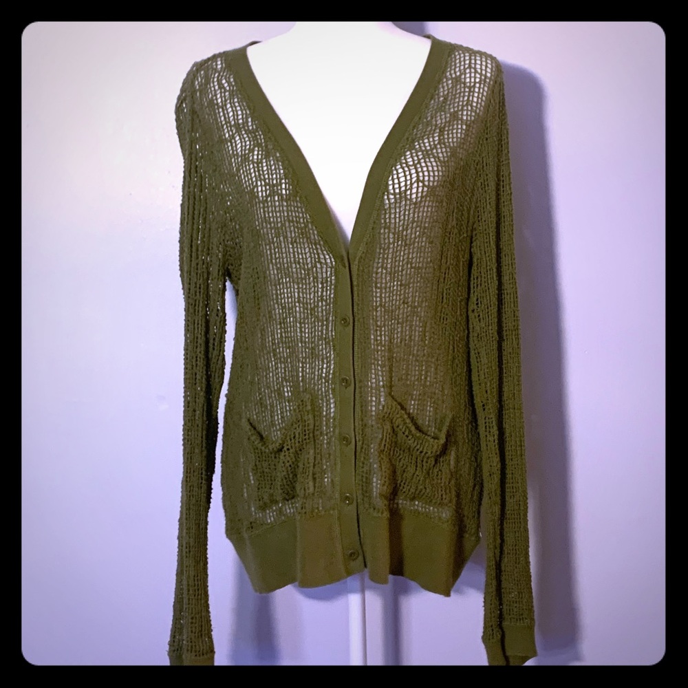 Free People Crochet Knit Sweater size L Large